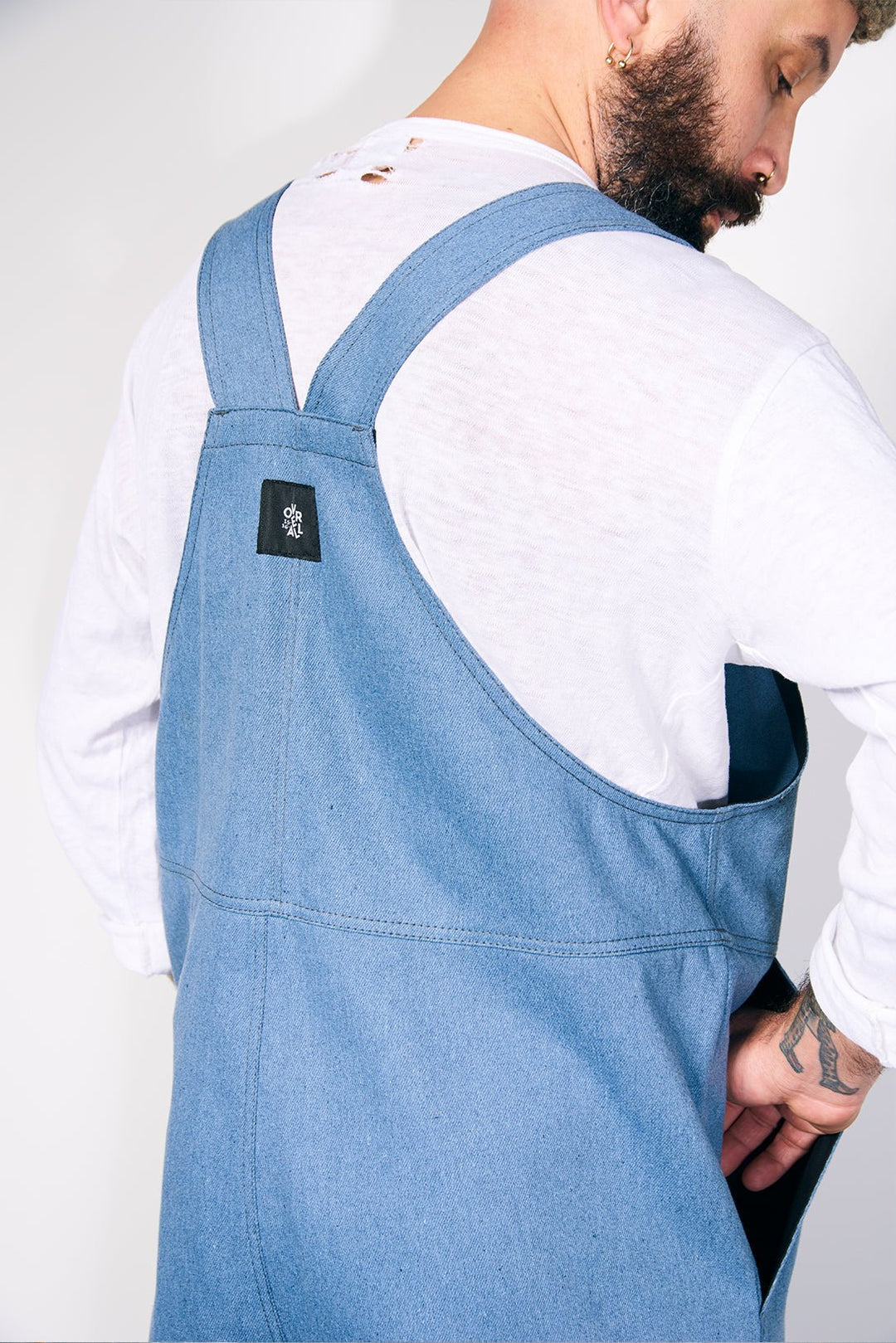 MENS RECYCLED DENIM ADULT JUMPSUIT - Over All 1516