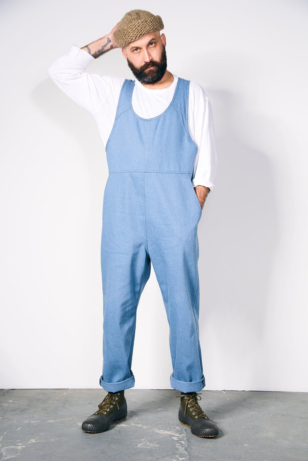 MENS RECYCLED DENIM ADULT JUMPSUIT - Over All 1516