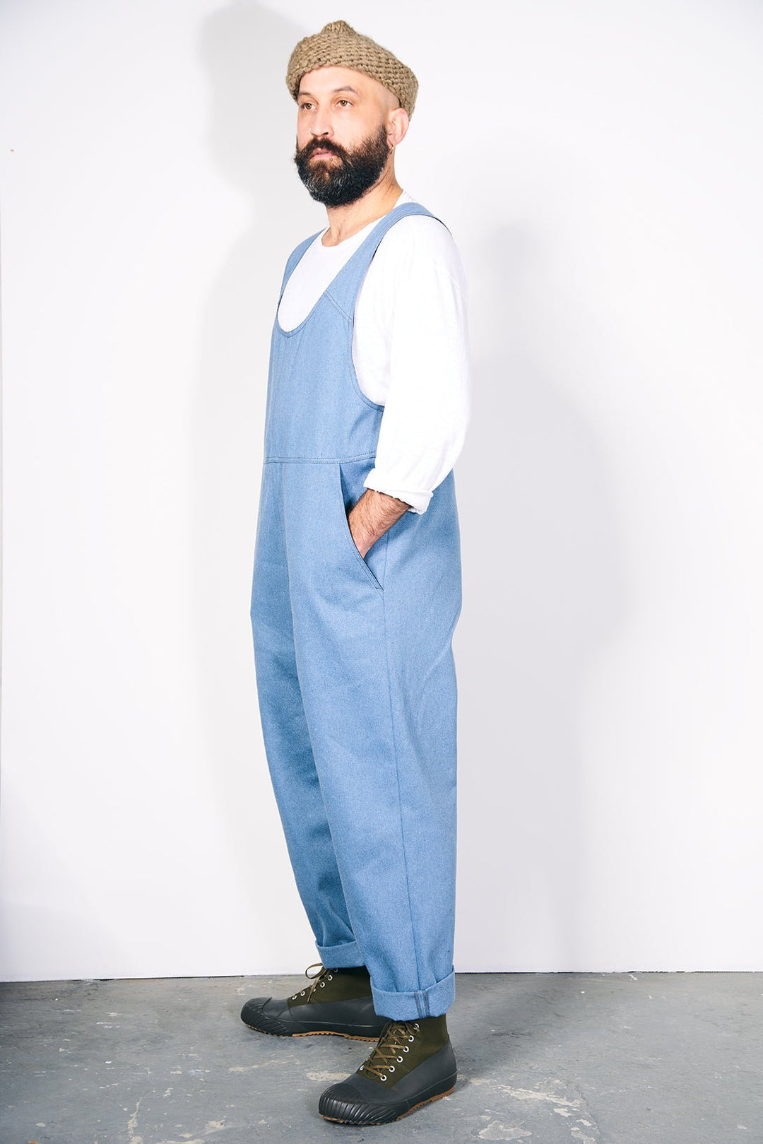 MENS RECYCLED DENIM ADULT JUMPSUIT - Over All 1516