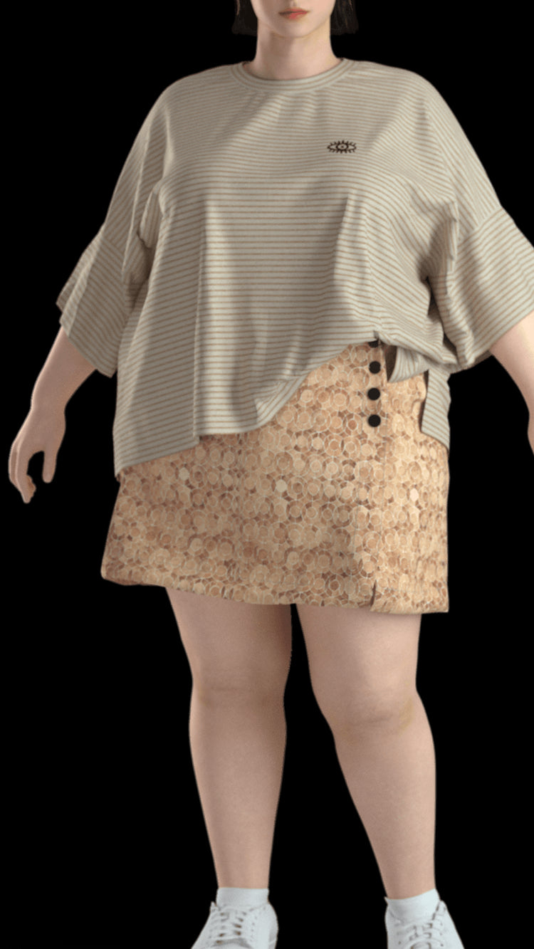 Button front skirt sales 3d