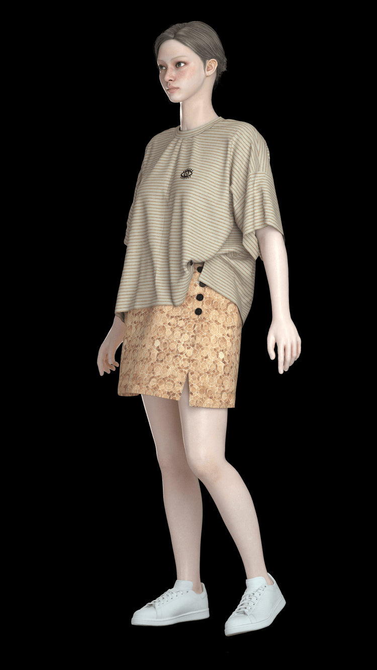 button up organic cotton skirt - Over All 1516