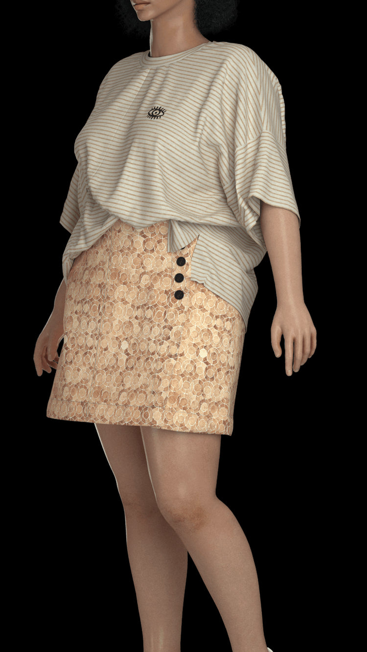 button up organic cotton skirt - Over All 1516