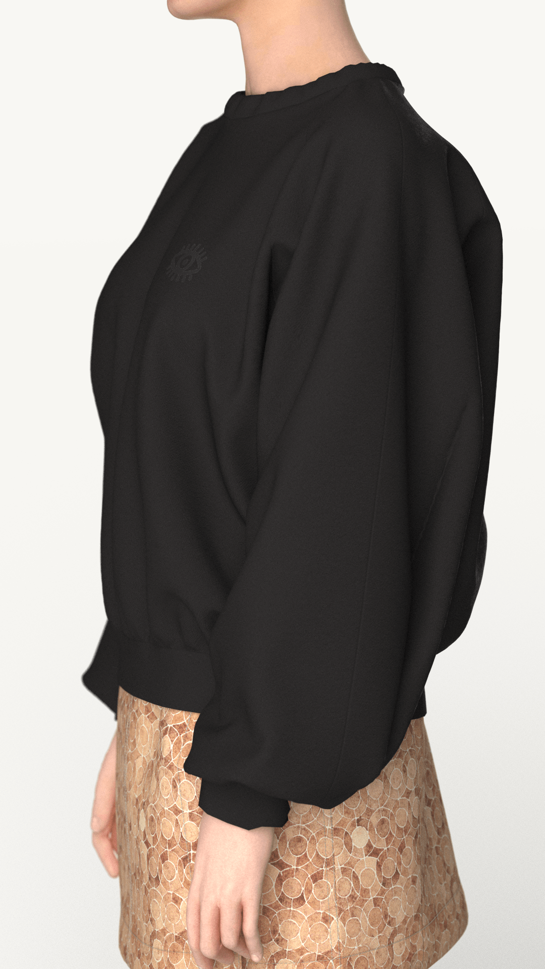 Slouchy embroidered sweat in organic cotton and hemp - Over All 1516